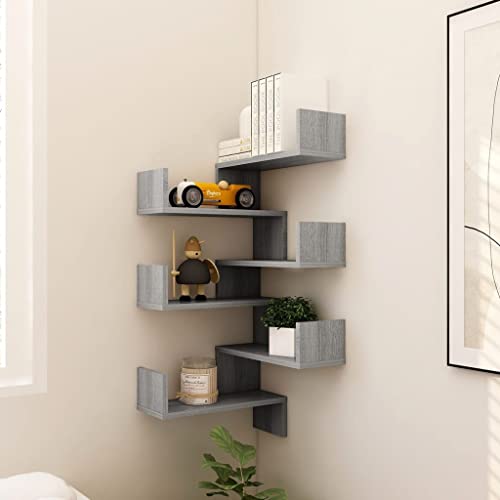 WIFESE 2 Stück Wand Eckregal Hängeregal 40x40x50 cm Wandregale Regalboden Wand Regale Regal Grau Sonoma Schwebend für Wohnzimmer Kinderzimmer Wandregal Holzwerkstoff mit Mattem Finish WIFESE 2 Stück Wand Eckregal Hängeregal 40x40x50 cm Wandregale Regalboden Wand Regale Regal Grau Sonoma Schwebend für Wohnzimmer Kinderzimmer Wandregal Holzwerkstoff mit Mattem Finish von WIFESE