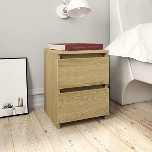 WIFESE 2er Set Nachttisch mit 2 Schubladen 30x30x40 cm Nachtkästchen Nachtschrank Boxspringbett Nachtkommode Bedside Table Beistelltisch Braun Sonoma Eiche Nachttischschränke Kommode Holzwerkstoff von WIFESE