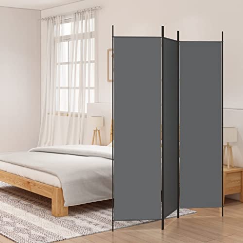 WIFESE 3-TLG. Paravent Anthrazit 150x200 cm Stoff Trennwand Raumteiler Modern Raumtrenner Paravent Raumteiler Innen Balkon Sichtschutz Privaten Ankleidebereich für Wohnzimmer Schlafzimmer Vielseitig von WIFESE