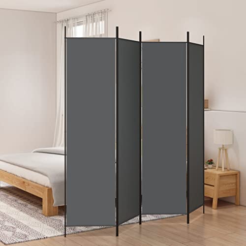 WIFESE 4-TLG. Paravent Anthrazit 200x200 cm Stoff Paravent Raumteiler Innen Trennwand Raumteiler Modern Raumtrenner Balkon Sichtschutz Privaten Ankleidebereich für Wohnzimmer Schlafzimmer Vielseitig von WIFESE