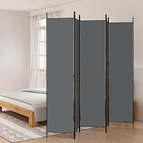 WIFESE 5-TLG. Paravent Anthrazit 250x220 cm Stoff Trennwand Raumteiler Modern Raumtrenner Paravent Raumteiler Innen Balkon Sichtschutz Privaten Ankleidebereich für Wohnzimmer Schlafzimmer Vielseitig von WIFESE