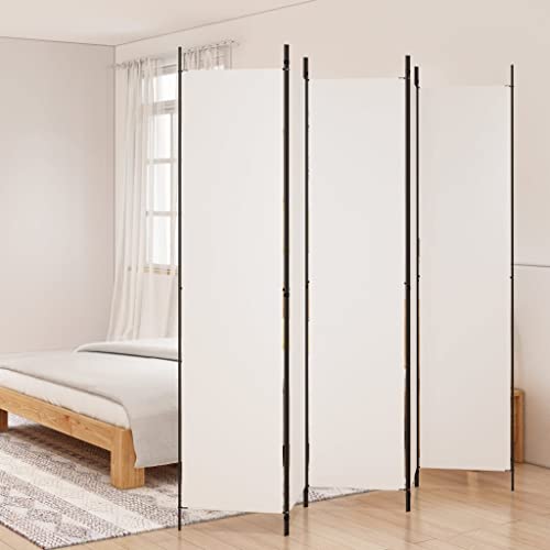 WIFESE 5-TLG. Paravent Weiß 250x220 cm Stoff Trennwand Raumteiler Modern Raumtrenner Paravent Raumteiler Innen Balkon Sichtschutz Privaten Ankleidebereich für Wohnzimmer Schlafzimmer Vielseitig von WIFESE