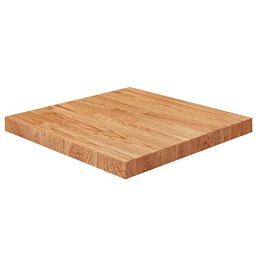 WIFESE 50x50x4cm Tischplatte Quadratisch Couchtisch Tabletop Massivholzplatte Esstisch Holzplatte Massiv Tischplatte Massivholz Tischplatte Eiche Tischplatte Holz Hellbraun Behandelte Eiche von WIFESE