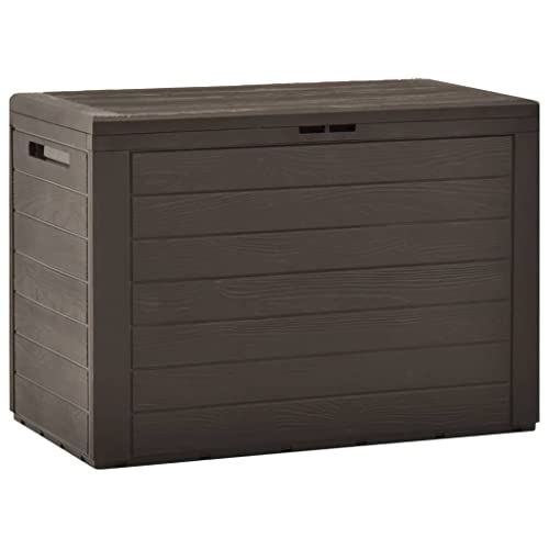 WIFESE 78x44x55 cm Outdoor Gartenbox Garten Aufbewahrungsbox 190 L Gartentruhe Auflagenbox Kissenbox Box mit Deckel Abschließbare Box Storage Boxes Gartenschrank Braun Polypropylen von WIFESE