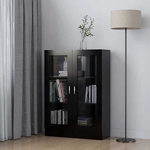 WIFESE Aktenschrank Schwarz 82,5x30,5x115 cm Schrank Klein KüChenschrank Konsole Mehrzweckschrank Garderobenschrank Sideboard Vorratsschrank SchräNke Beistellschrank von WIFESE