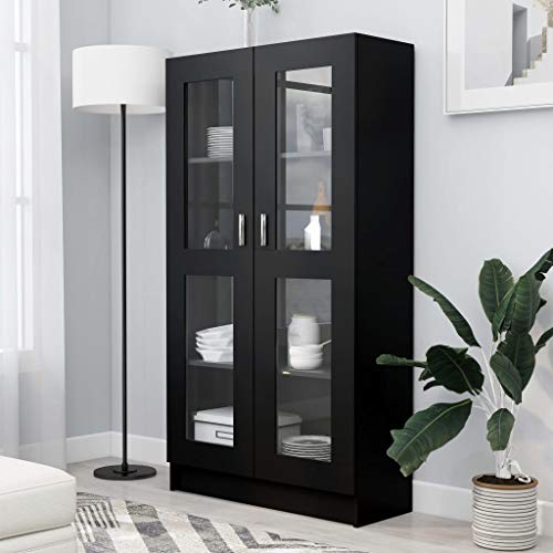 WIFESE Aktenschrank Schwarz 82,5x30,5x150 cm Schrank Klein KüChenschrank Konsole Mehrzweckschrank Garderobenschrank Sideboard Vorratsschrank SchräNke Beistellschrank von WIFESE