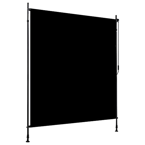 WIFESE Außenrollo 200x270 cm Anthrazit Verdunklungsrollo Ohne Bohren Seitenwandmarkiese Rollo FüR Aussenbereich Sichtschutz Terrassen-Sichtschutz Handkurbelbetrieb Balkon Terrasse Veranda von WIFESE