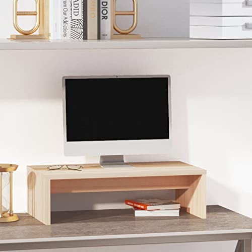 WIFESE BildschirmerhöHung MonitorerhöHung Monitor StäNder Monitor ErhöHung Bildschirm ErhöHung FüR Schreibtisch Tv ErhöHung Monitor Tisch 50x27x15 cm Monitorständer Massivholz Kiefer von WIFESE