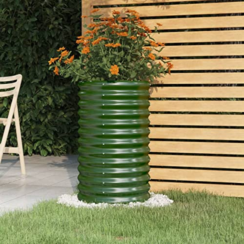WIFESE Blumentopf Pflanzkübel Pulverbeschichteter Stahl 40x40x68 cm Grün Blumentopf Gross Hochbeet Metall PflanzküBel Groß AußEn BlumentöPfe Plant Box Pflanzgefäß für Patios, Gemüsebett von WIFESE