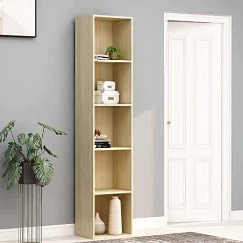 WIFESE Bücherregal 40x30x189 cm Holzregal Würfelregal Standregal Bookshelf Aufbewahrungsregal Raumteiler Regale Lagerregal Schmaler Schrank Regal für Wohnzimmer Büro Holzwerkstoff Braun von WIFESE