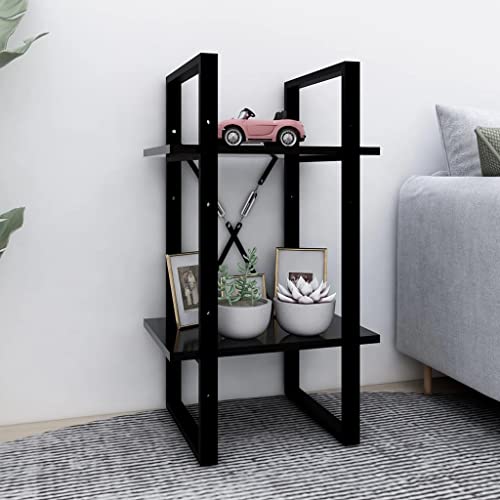 WIFESE Bücherregal 40x30x70 cm 2 Fächer Holzregal Standregal Bookshelf Aufbewahrungsregal Raumteiler Lagerregal Aktenregal Schmaler Schrank Regal für Wohnzimmer Büro Holzwerkstoff Schwarz von WIFESE