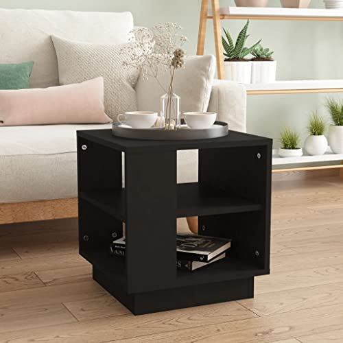 WIFESE Couchtisch 40x40x43 cm Beistelltisch Holz Wohnzimmertisch Modern Stilvollen Design Kleiner Tisch Wohnzimmer Quadratischer Coffee Table Coutischtisch Teetisch Robust Schwarz von WIFESE