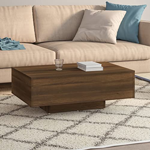 WIFESE Couchtisch 85x55x31 cm Beistelltisch Wohnzimmertisch Kaffeetisch Modern Stilvollen Kleiner Tisch Wohnzimmer Coffee Table Coutischtisch Sofatisch Braun Eiche Holzwerkstoff von WIFESE