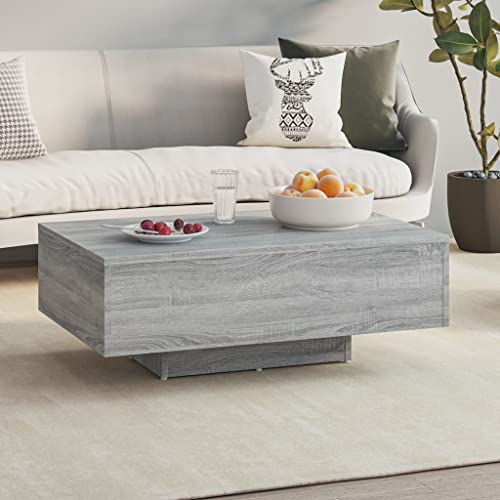 WIFESE Couchtisch 85x55x31 cm Beistelltisch Wohnzimmertisch Kaffeetisch Modern Stilvollen Kleiner Tisch Wohnzimmer Coffee Table Coutischtisch Sofatisch Holzwerkstoff Grau von WIFESE