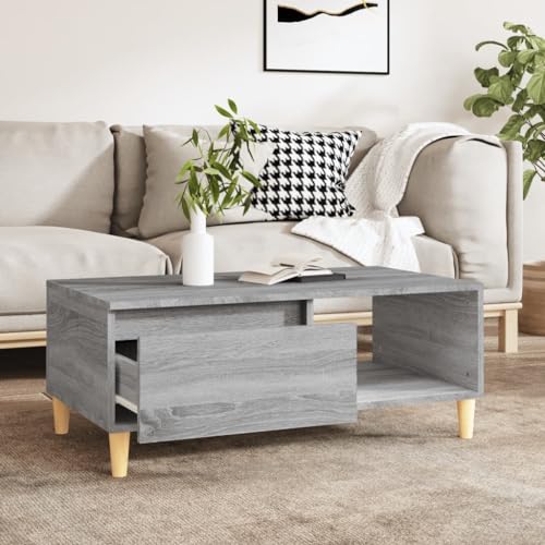 WIFESE Couchtisch Multifunktional Sofatisch Beistelltisch Wohnzimmertisch Möbelstück für Zimmer Heimdekoration Minimalistischen Look Grau Sonoma 90x50x36,5 cm WIFESE Couchtisch Multifunktional Sofatisch Beistelltisch Wohnzimmertisch Möbelstück für Zimmer Heimdekoration Minimalistischen Look Grau Sonoma 90x50x36,5 cm von WIFESE