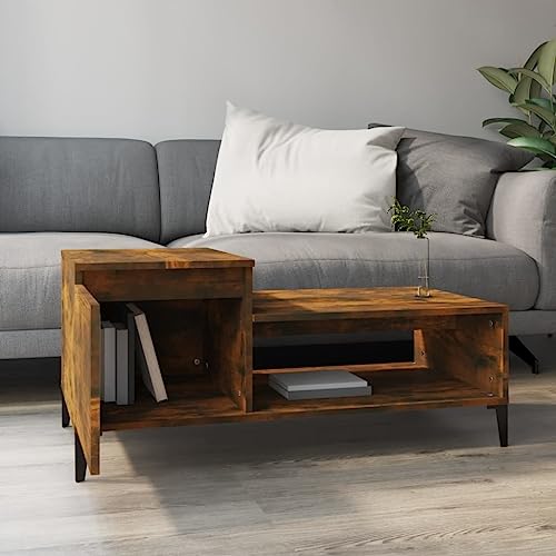 WIFESE Couchtisch Multifunktional Sofatisch Beistelltisch Wohnzimmertisch Möbelstück für Zimmer Heimdekoration Minimalistischen Look Räuchereiche 100x50x45 cm WIFESE Couchtisch Multifunktional Sofatisch Beistelltisch Wohnzimmertisch Möbelstück für Zimmer Heimdekoration Minimalistischen Look Räuchereiche 100x50x45 cm von WIFESE
