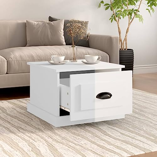 WIFESE Couchtisch Sofatisch Multifunktional Beistelltisch Möbelstück für Zimmer Wohnzimmertisch Heimdekoration Minimalistischen Look Hochglanz-Weiß 50x50x35 cm WIFESE Couchtisch Sofatisch Multifunktional Beistelltisch Möbelstück für Zimmer Wohnzimmertisch Heimdekoration Minimalistischen Look Hochglanz-Weiß 50x50x35 cm von WIFESE