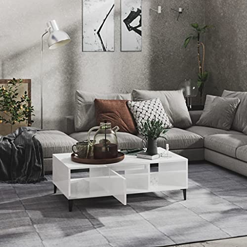 WIFESE Couchtisch Sofatisch Multifunktional Beistelltisch Wohnzimmertisch Möbelstück für Zimmer Heimdekoration Minimalistischen Look Hochglanz-Weiß 103,5x60x35 cm WIFESE Couchtisch Sofatisch Multifunktional Beistelltisch Wohnzimmertisch Möbelstück für Zimmer Heimdekoration Minimalistischen Look Hochglanz-Weiß 103,5x60x35 cm von WIFESE