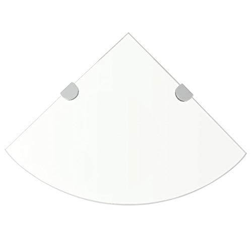 WIFESE Eckregal Halterungen Glas 35x35x0,8 cm Regalboden Glas Glasregalboden Bad Regal Glas Schwebend für Wohnzimmer Badezimmer Glasregal Wandregal Glas Gehärtetes Glas mit Verchromten Transparent WIFESE Eckregal Halterungen Glas 35x35x0,8 cm Regalboden Glas Glasregalboden Bad Regal Glas Schwebend für Wohnzimmer Badezimmer Glasregal Wandregal Glas Gehärtetes Glas mit Verchromten Transparent von WIFESE