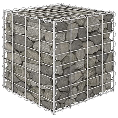 WIFESE Gabionenwand 40x40x40 cm Steinkorb Gabione Gartenzaun Gabionenkorb Gabionen Zaun Gabionensäule Pflanzenwand Steingabionen Gabionenkörbe Stahldraht von WIFESE