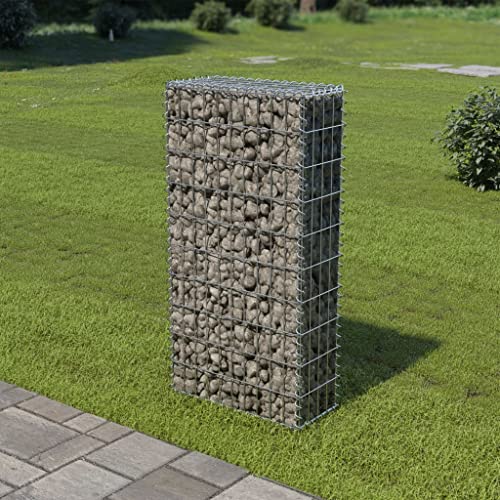 WIFESE Gabionenwand mit Abdeckung 50×20×100 cm Gartenzaun Steinkorb Gabione Gabionen Zaun Pflanzenwand Steingabionen Steingabione Gabionenkörbe Verzinkter Stahl von WIFESE