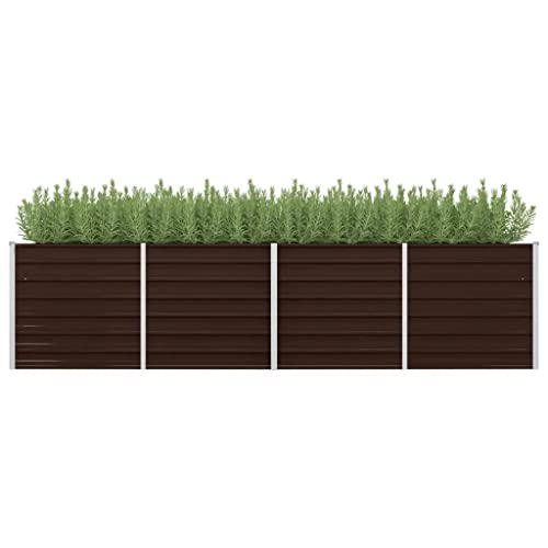 WIFESE Garten-Hochbeet Braun 320x80x77 cm Verzinkter Stahl Hochbeet Metall Hochbeete für Garten Pflanzenbett Kräuterbett Blumenkiste Dekorieren Eingang Balkon Terrasse Garten Stilvoll & Langlebig WIFESE Garten-Hochbeet Braun 320x80x77 cm Verzinkter Stahl Hochbeet Metall Hochbeete für Garten Pflanzenbett Kräuterbett Blumenkiste Dekorieren Eingang Balkon Terrasse Garten Stilvoll & Langlebig von WIFESE