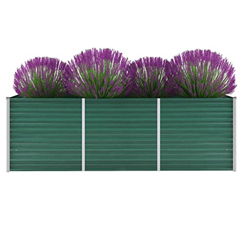 WIFESE Garten-Hochbeet Verzinkter Stahl 240x80x77 cm Grün Hochbeet Metall Hochbeete für Garten Pflanzenbett Kräuterbett Blumenkiste Dekorieren Eingang Balkon Terrasse Garten Stilvoll & Langlebig von WIFESE