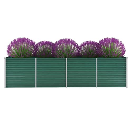 WIFESE Garten-Hochbeet Verzinkter Stahl 320x80x77 cm Grün Hochbeet Metall Hochbeete für Garten Pflanzenbett Kräuterbett Blumenkiste Dekorieren Eingang Balkon Terrasse Garten Stilvoll & Langlebig WIFESE Garten-Hochbeet Verzinkter Stahl 320x80x77 cm Grün Hochbeet Metall Hochbeete für Garten Pflanzenbett Kräuterbett Blumenkiste Dekorieren Eingang Balkon Terrasse Garten Stilvoll & Langlebig von WIFESE