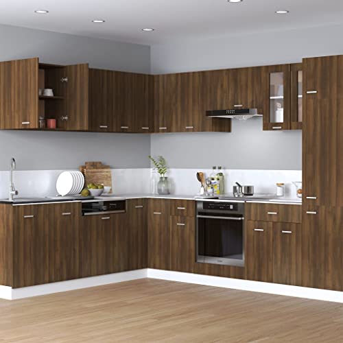 WIFESE Hängeschrank 60x31x60 cm 2 Fächern Küchenschrank Für Wohnzimmer Küche Schrank Küchenzeile Wandschrank Badezimmerschrank Badezimmermöbel Cabinet Braun Eichen Optik Holzwerkstoff mit Türen von WIFESE