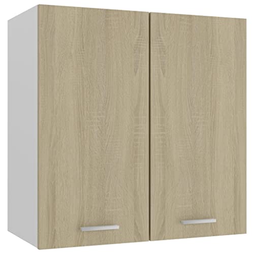 WIFESE Hängeschrank 60x31x60 cm 2 Fächern Küchenschrank Küchenzeile Wandschrank Für Wohnzimmer Küche Schrank Einbauküche Badezimmermöbel Badezimmerschrank Cabinet Hängend Sonoma Eiche Holzwerkstoff von WIFESE