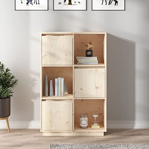 WIFESE Highboard 74x35x117 cm Massivholz Kiefer Kommode KüChenschrank Badezimmerschrank Komodenschrank Kommode Flur Sideboard Schlafzimmer Schrank Klein von WIFESE