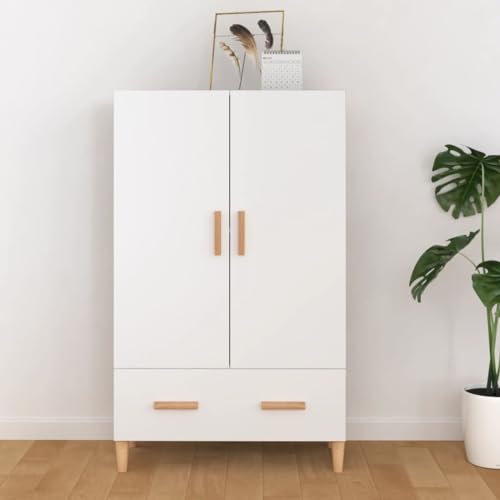 WIFESE Highboard Kommode Weiß Kommode mit Schubladen Highboard Wohnzimmer Wohnzimmerschrank Komodenschrank Weiß Kommode Schlafzimmer Highboard Holz Holzwerkstoff 70x31x115 cm Weiß von WIFESE