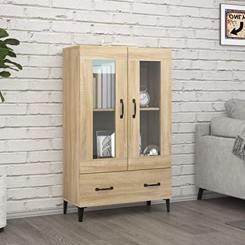 WIFESE Highboard Sonoma-Eiche 70x31x115 cm Holzwerkstoff Kommode mit Schubladen Highboard Wohnzimmer Kommode Holz Wohnzimmerschrank Komodenschrank Kommode Schlafzimmer Highboard Holz von WIFESE