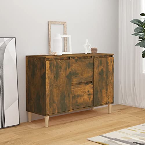 WIFESE Sideboard Räuchereiche 103,5x35x70 cm Komodenschrank KüChenschrank Komode Schrank Klein Flurschrank Schrank Mit Schubladen Schrank Schmal Wohnzimmer Küche Flur Sideboard von WIFESE