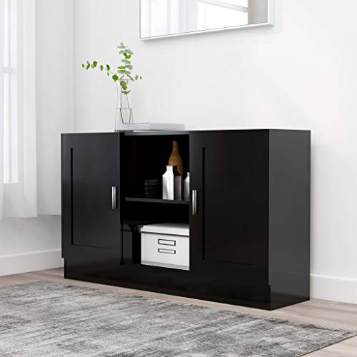 WIFESE Mehrzweckschrank Schwarz 120x30,5x70 cm Aktenschrank Schrank Klein KüChenschrank Kommode Flur Schrank Schmal Kommode Klein BüRoschrank Closet Sideboard KüChe Kommode Holz von WIFESE