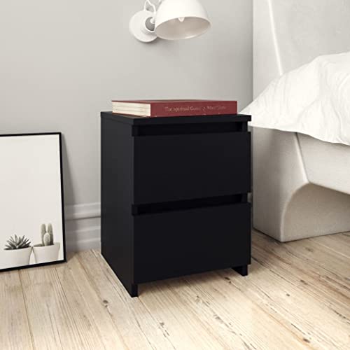 WIFESE Nachttisch mit 2 Schubladen 30x30x40 cm Nachtkästchen Nachtschrank Boxspringbett Nachtkommode Bedside Table Beistelltisch Schwarz Nachttischschränke Kommode Holzwerkstoff von WIFESE