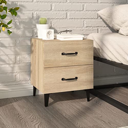 WIFESE Nachttisch mit 2 Schubladen Metallbeinen 40x35x47,5 cm Nachtkästchen Nachtschrank Boxspringbett Beistelltisch Sonoma Eiche Bedside Table Nachtkommode Kommode Holzwerkstoff WIFESE Nachttisch mit 2 Schubladen Metallbeinen 40x35x47,5 cm Nachtkästchen Nachtschrank Boxspringbett Beistelltisch Sonoma Eiche Bedside Table Nachtkommode Kommode Holzwerkstoff von WIFESE