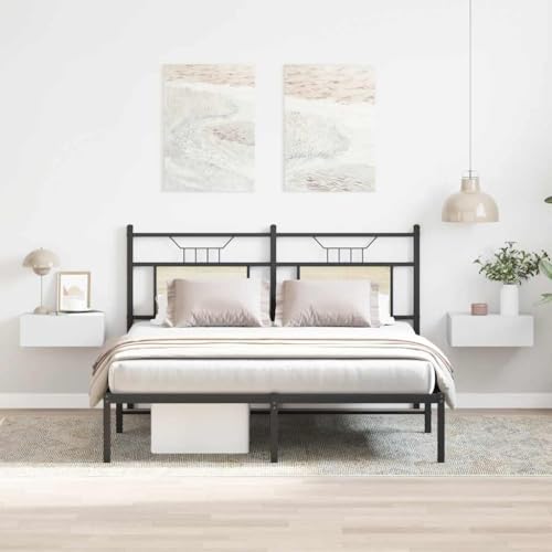 WIFESE Nachttische Nachttisch Hängend 2er Set 40x30x15 cm Nachtkommode mit Integrierter Schublade Nachttisch Weiß Schubladenbox Holz Bedside Table Holzwerkstoff von WIFESE