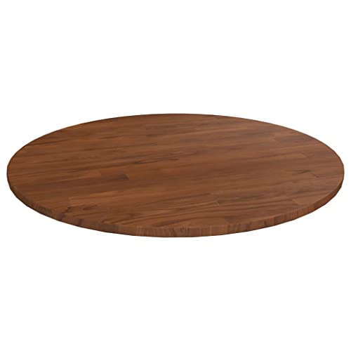 WIFESE Runde Tischplatte Dunkelbraun Couchtisch Esstisch Holzplatte Massiv Multiplex Platte KüChenarbeitsplatte Holzplatte Rund Tabletop Tischplatte Eiche Ø60x1,5 cm Behandeltes Eichenholz von WIFESE