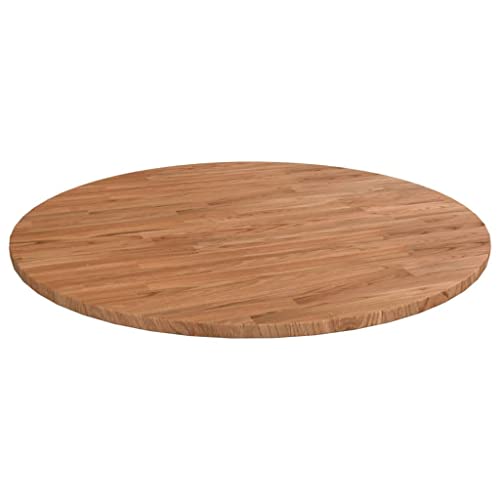 WIFESE Runde Tischplatte Hellbraun Ø90x1,5 cm Esstisch Holzplatte Massiv Multiplex Platte KüChenarbeitsplatte Holzplatte Rund Tabletop Tischplatte Rund Massivholzplatte Behandeltes Eichenholz von WIFESE