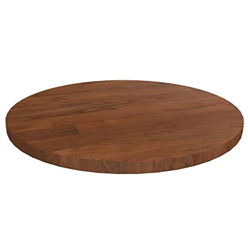 WIFESE Runde Tischplatte Ø30x1,5 cm Behandeltes Eichenholz Couchtisch Esstisch Holzplatte Massiv Multiplex Platte KüChenarbeitsplatte Holzplatte Rund Tabletop Tischplatte Eiche Dunkelbraun von WIFESE