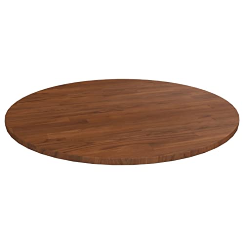 WIFESE Runde Tischplatte Ø70x1,5 cm Couchtisch Esstisch Holzplatte Massiv Multiplex Platte KüChenarbeitsplatte Holzplatte Rund Tabletop Tischplatte Eiche Behandeltes Eichenholz Dunkelbraun von WIFESE