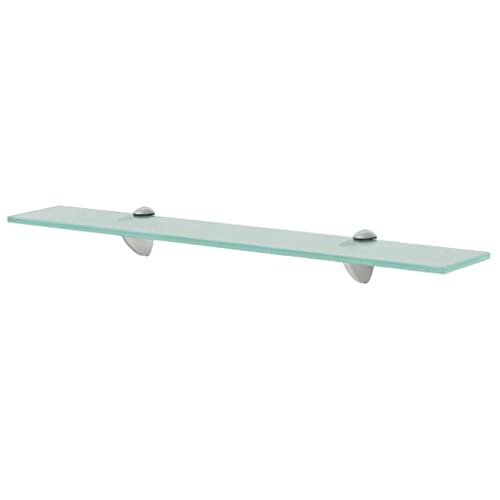 WIFESE Schwebendes Glasregal 60x20x0,8 cm Bad Regal Regal Glas Schwebend für Wohnzimmer Badezimmer Wandregal Glas Ablagen Transparent Gehärtetes Sicherheitsglas Glasplatte Tisch von WIFESE