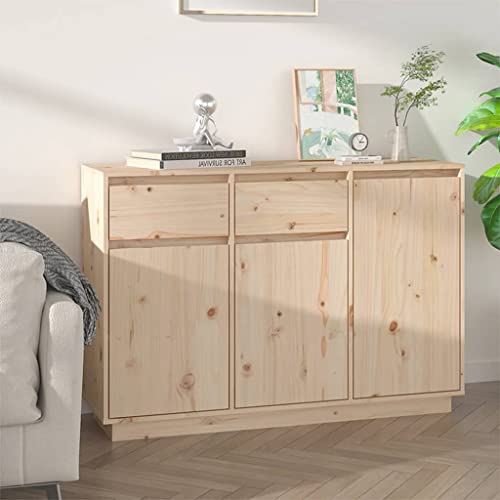 WIFESE Sideboard 110x34x75 cm Massivholz Kiefer Kommode KüChenschrank Badezimmerschrank Komodenschrank Kommode Flur Sideboard Schlafzimmer Schrank Klein von WIFESE