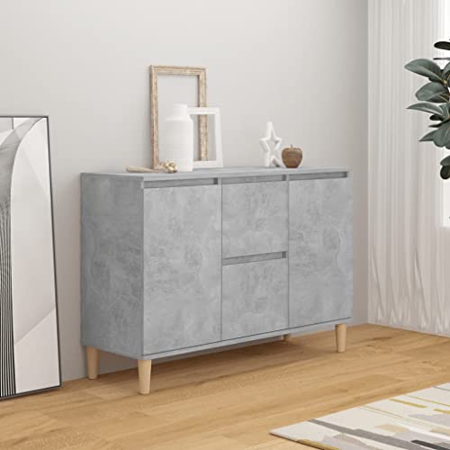 WIFESE Sideboard Betongrau 103,5x35x70 cm Komodenschrank KüChenschrank Komode Schrank Klein Flurschrank Schrank Mit Schubladen Schrank Schmal Wohnzimmer Küche Flur Sideboard von WIFESE