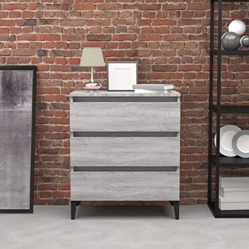 WIFESE Sideboard Grau Sonoma 60x35x69 cm Komodenschrank KüChenschrank Komode Schrank Klein Flurschrank Schrank Mit Schubladen Schrank Schmal Wohnzimmer Küche Flur Sideboard von WIFESE