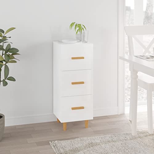 WIFESE Sideboard Hochglanz-Weiß 34,5x34x90 cm Beistellschrank Schrank Klein Kleine Kommode Kommoden & Sideboards Flur Kommode Wc Schrank Schmal Klein Schrank Schmal von WIFESE