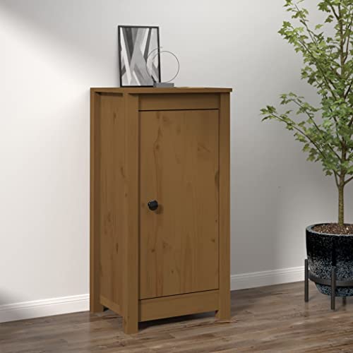 WIFESE Sideboard Honigbraun 40x35x80 cm Massivholz Kiefer Komodenschrank KüChenschrank Schlafzimmer Schrank Klein Badezimmerschrank Flur MöBel Allzweckschrank Kommode Flur Fernsehschrank von WIFESE