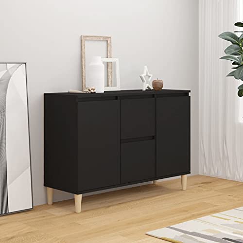 WIFESE Sideboard Komodenschrank Komode KüChenschrank Schrank Klein Flurschrank Schrank Mit Schubladen Schrank Schmal Wohnzimmer Küche Flur Sideboard Schwarz 103,5x35x70 cm von WIFESE