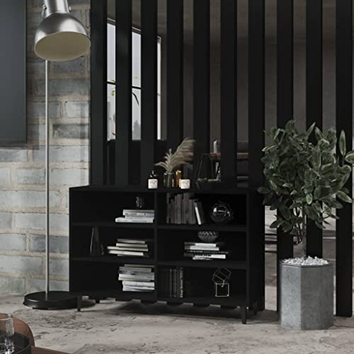 WIFESE Sideboard Schwarz 103,5x35x70 cm Holzwerkstoff Kommode KüChenschrank Schrank Klein Kommode Schmal Flurschrank Schlafzimmer Kommode Flur MöBel Badschrank Schmal Regal von WIFESE